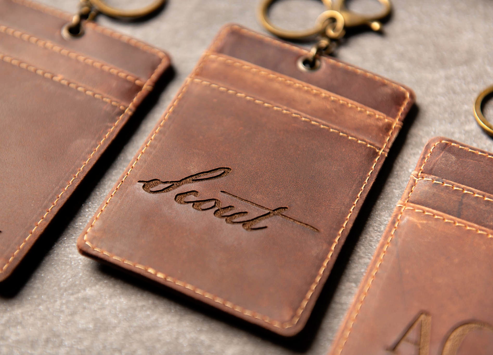 Personalized Distressed Leather Luggage Tag