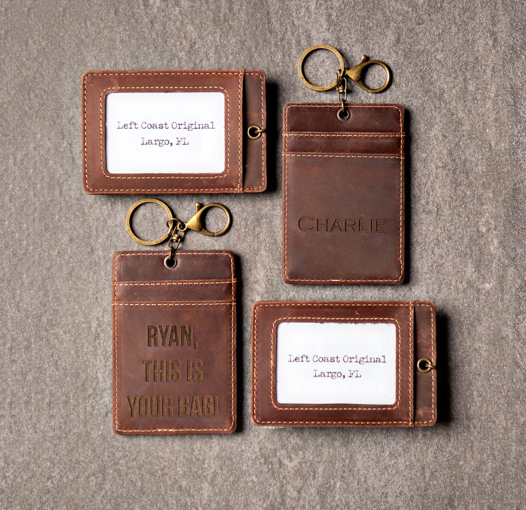 Personalized Distressed Leather Luggage Tag