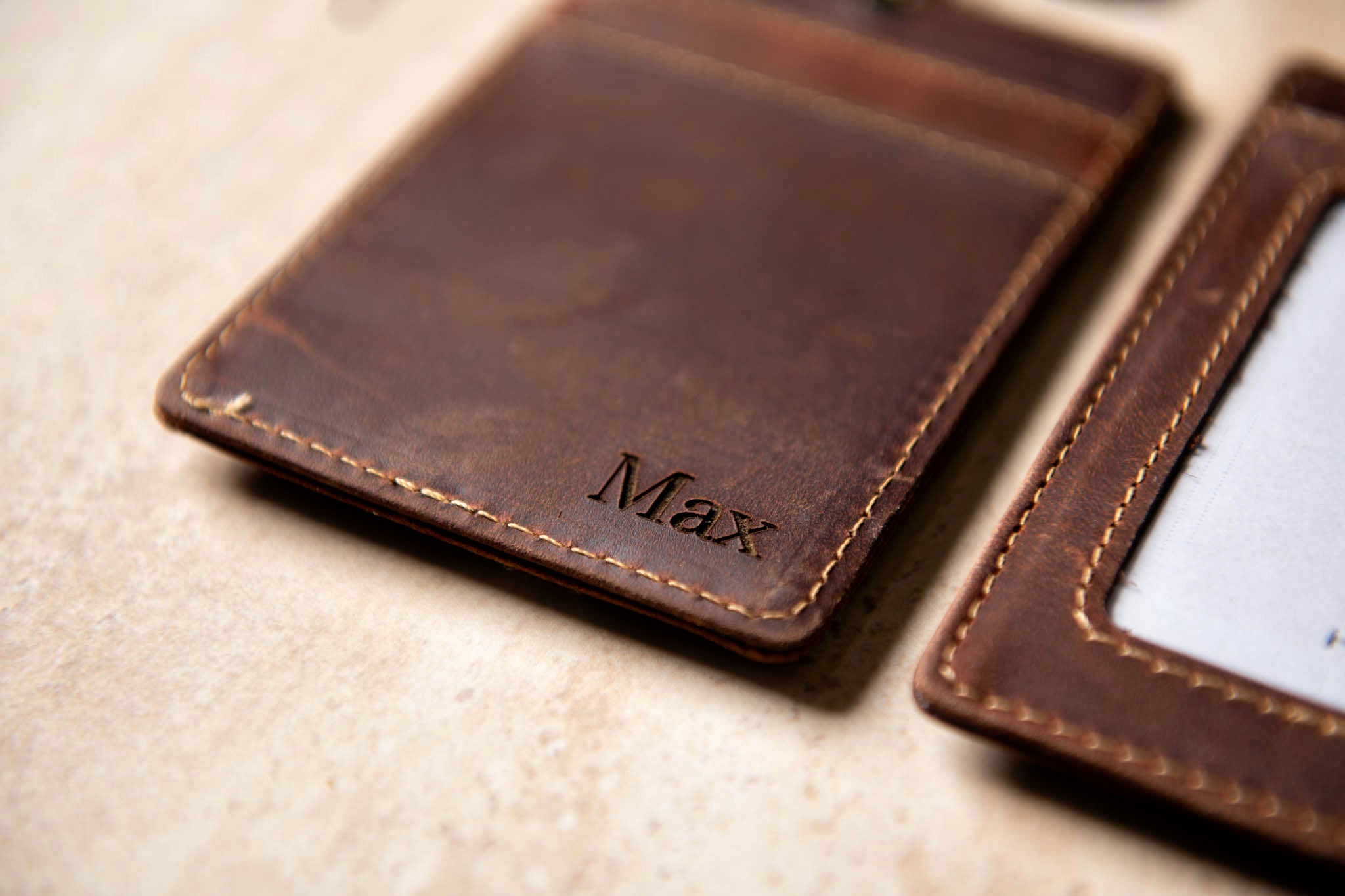 Personalized Distressed Leather Luggage Tag