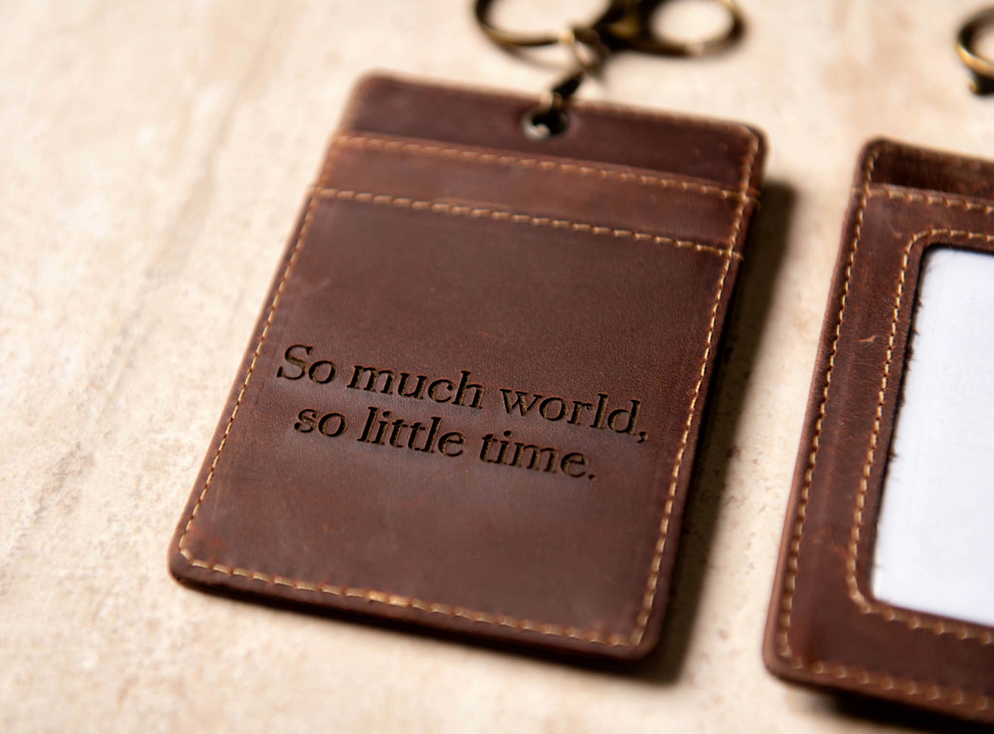Personalized Distressed Leather Luggage Tag