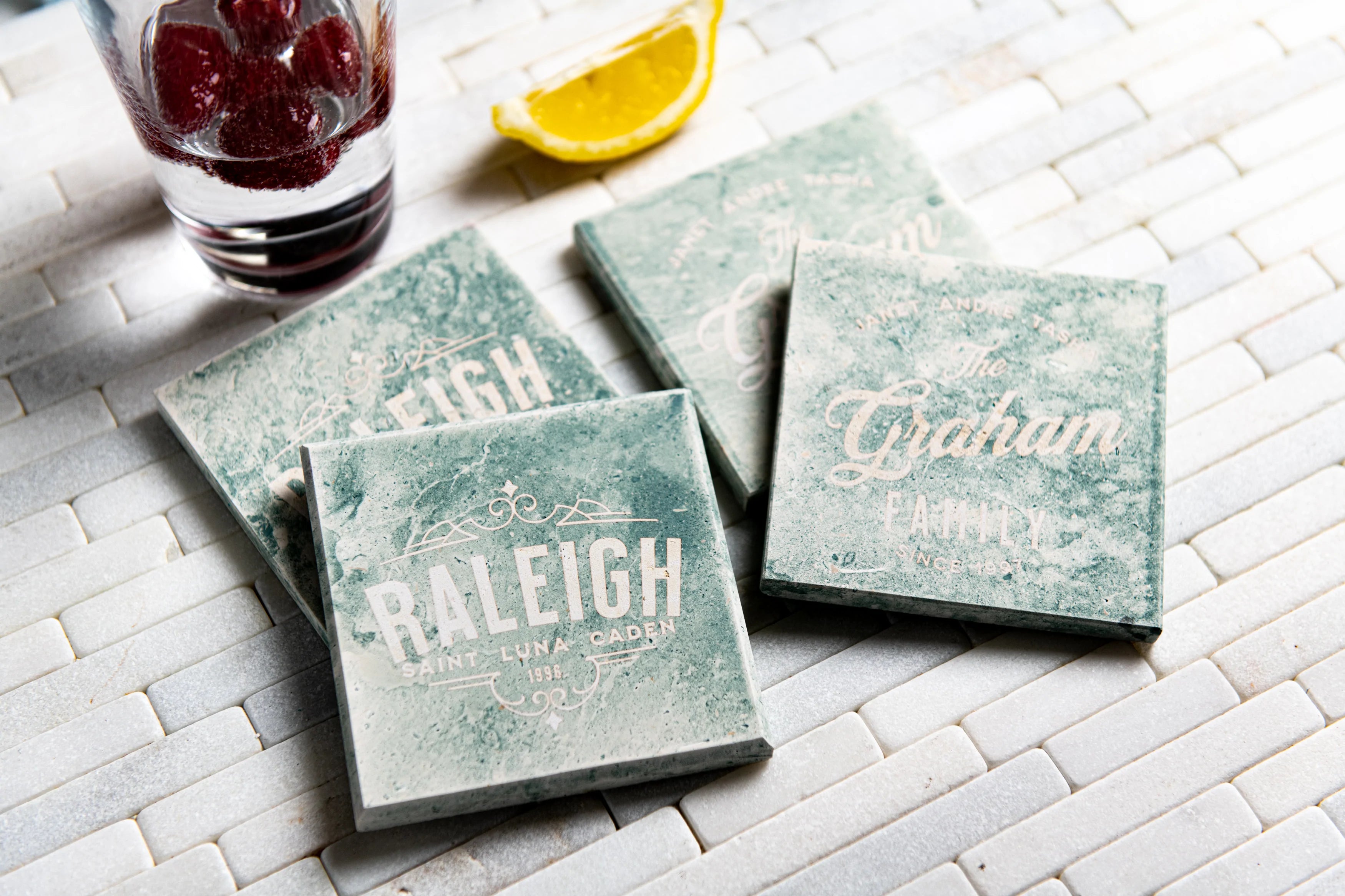 Limestone Personalized Coasters