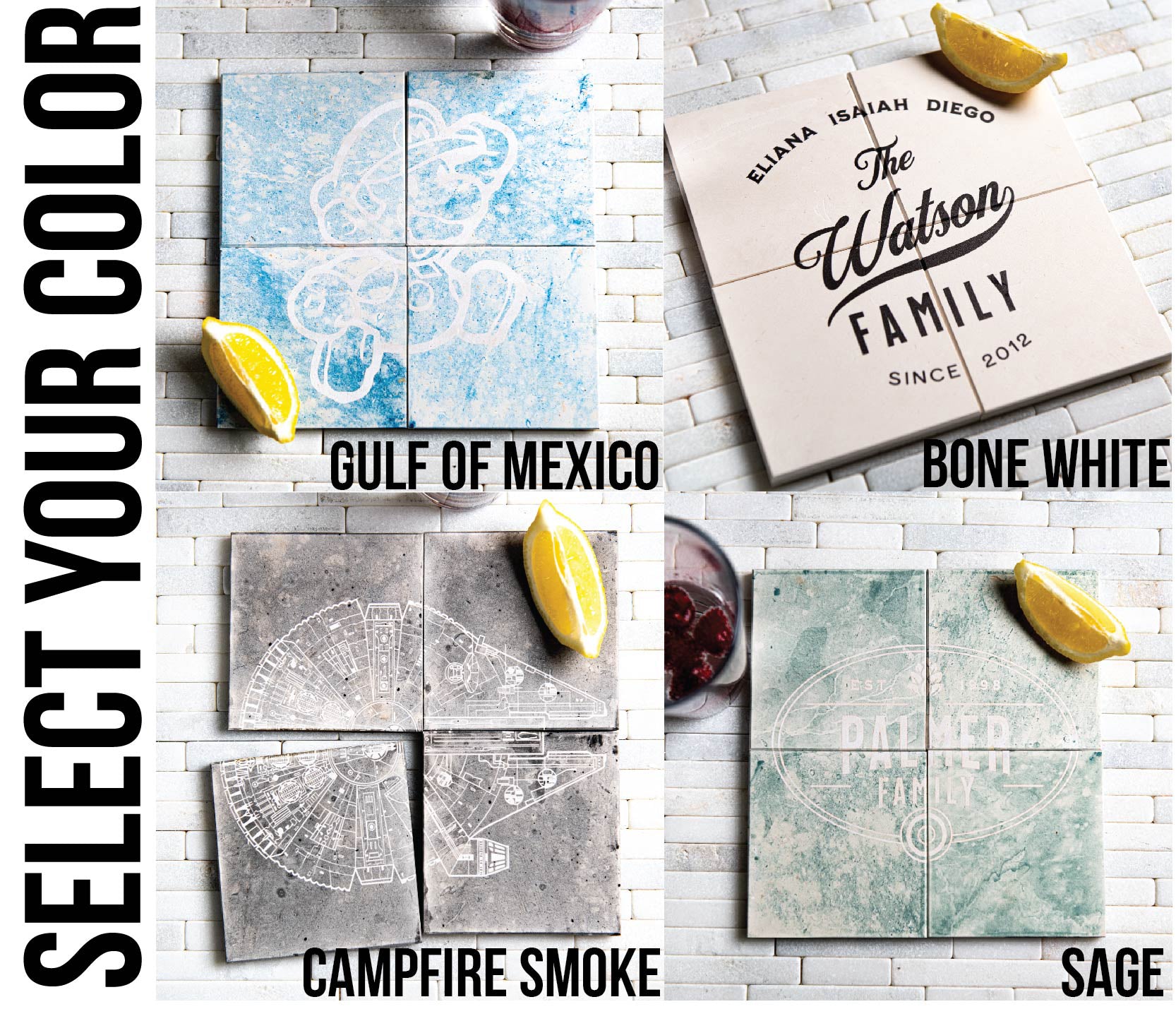 Limestone Personalized Coasters