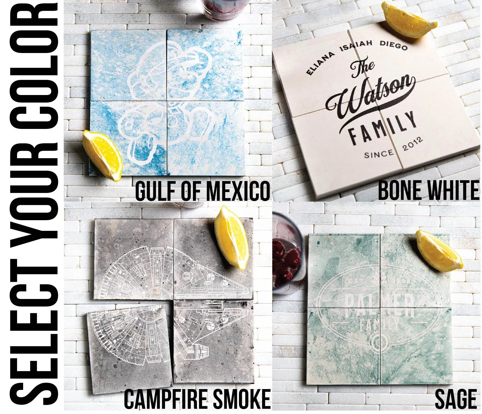 Limestone Personalized Coasters