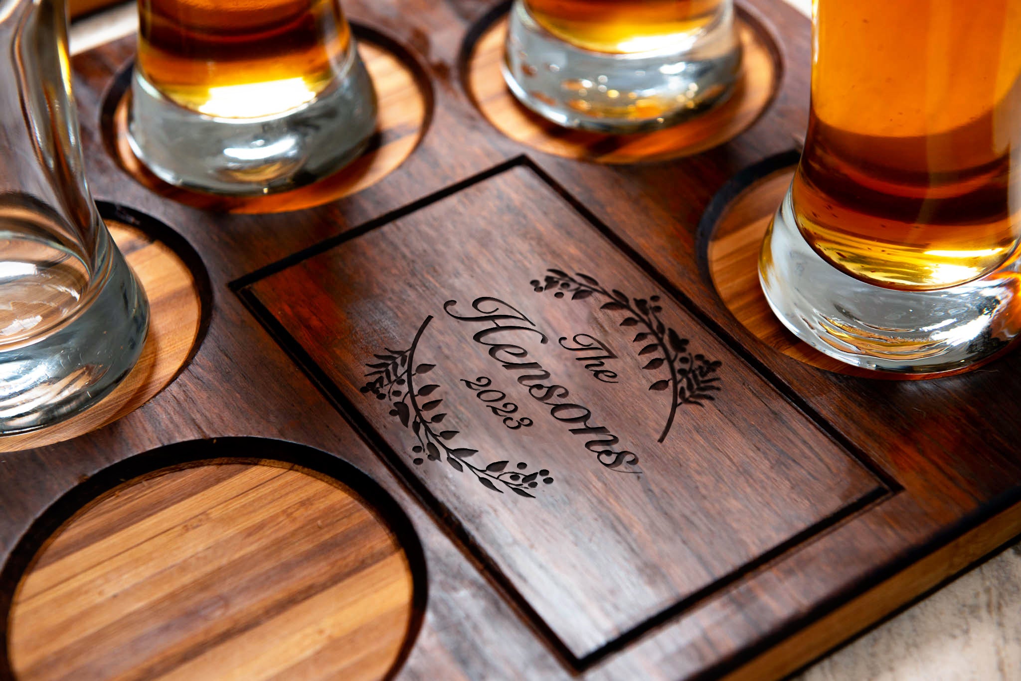Charcuterie Board & Drink Serving Tray Gift Set