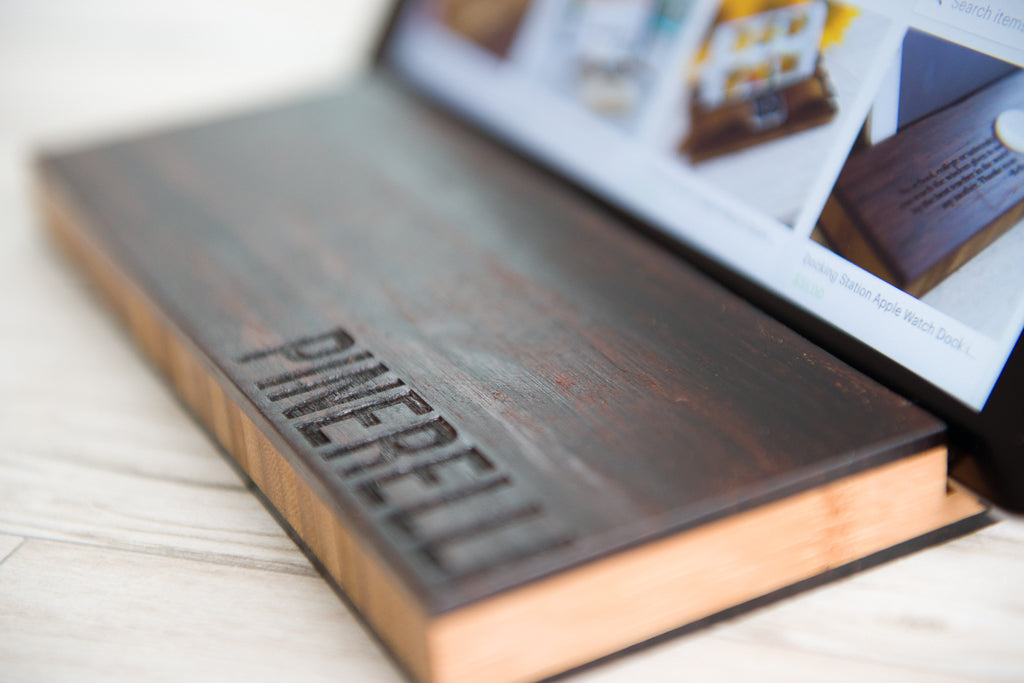 apple ipad android tablet stand charging dock desk nightstand gift mom dad engraved personalized
