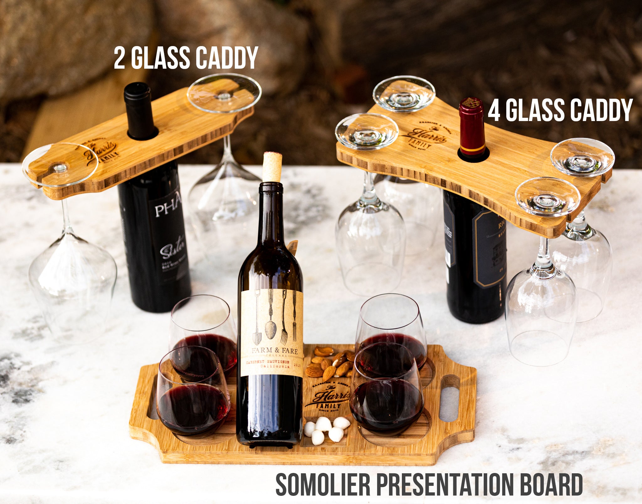Wine Presentation Boards 4 Piece Gift Set