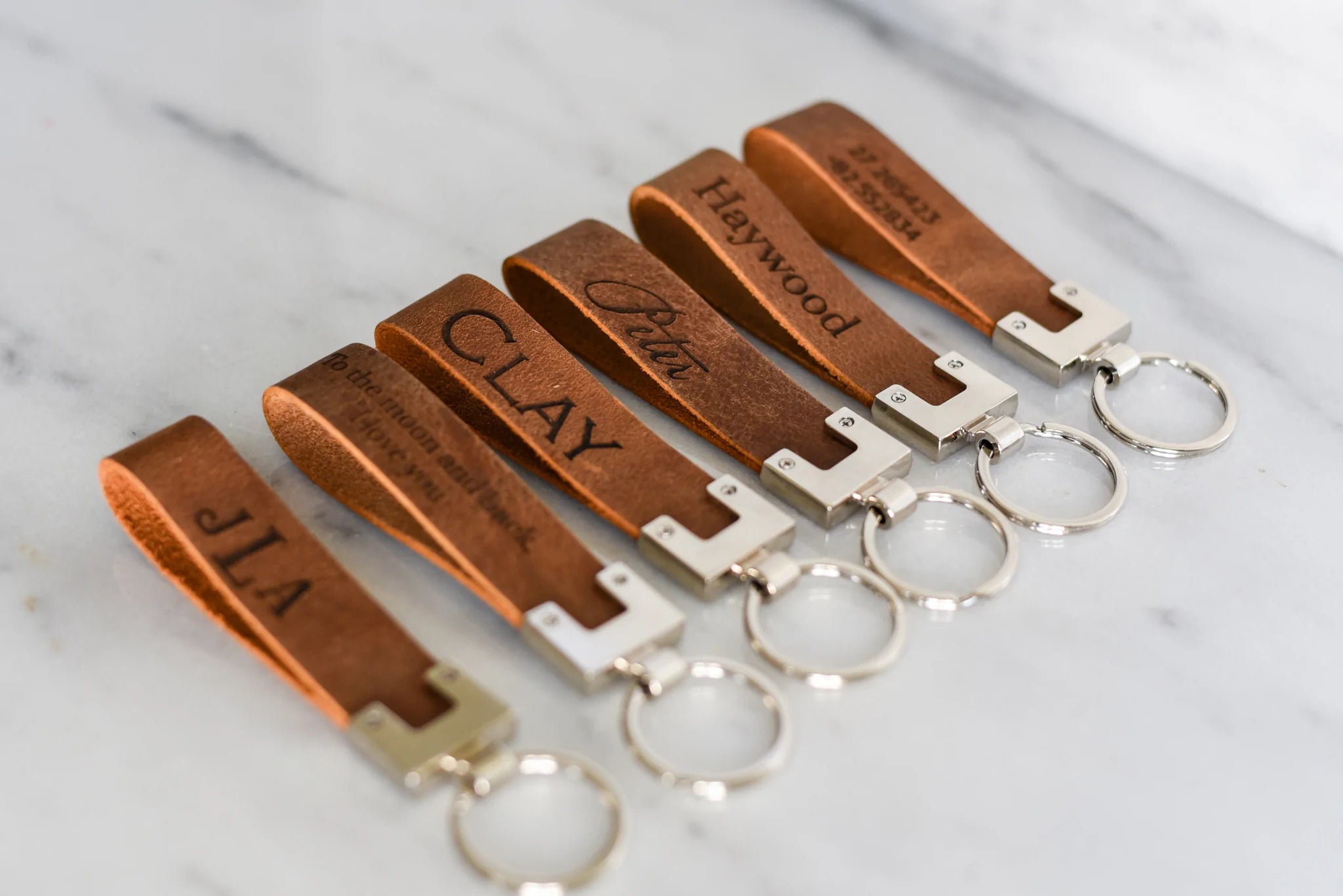 The San Blas Personalized Leather Keychain