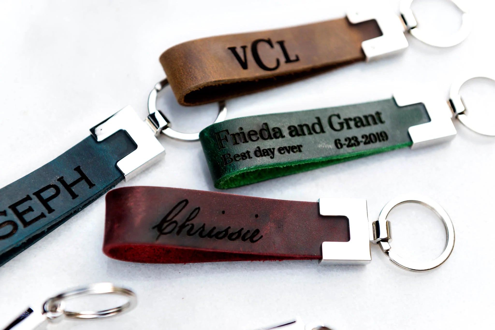 The San Blas Personalized Leather Keychain