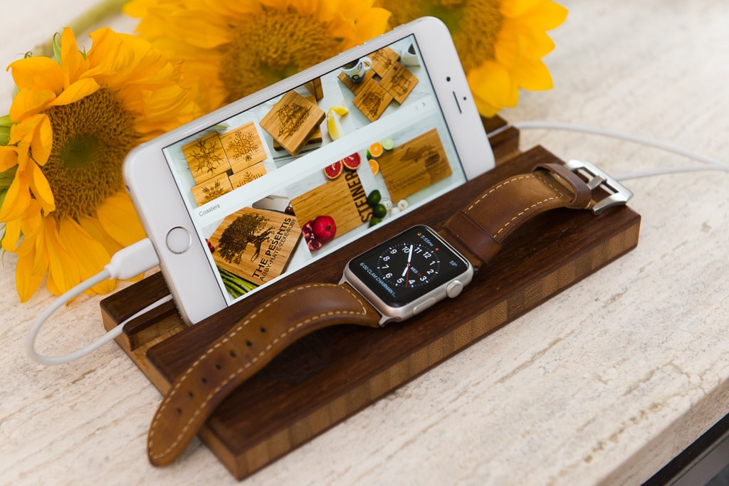 The Single Slot Apple Watch and Phone Charging Dock by Left Coast Original