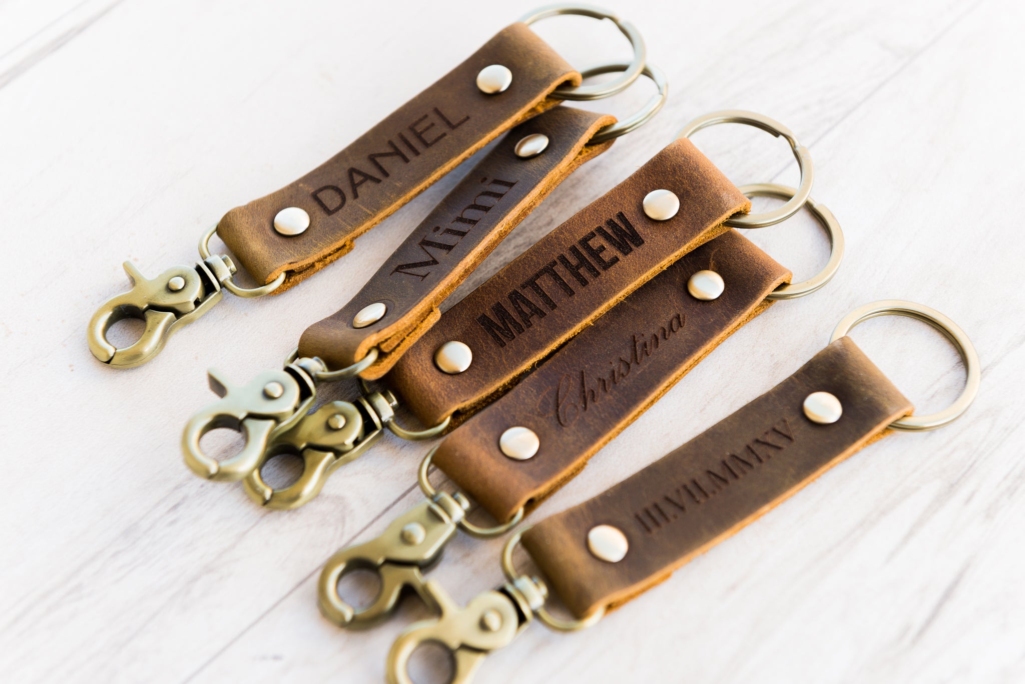 The St Augustine Personalized Leather Keychain