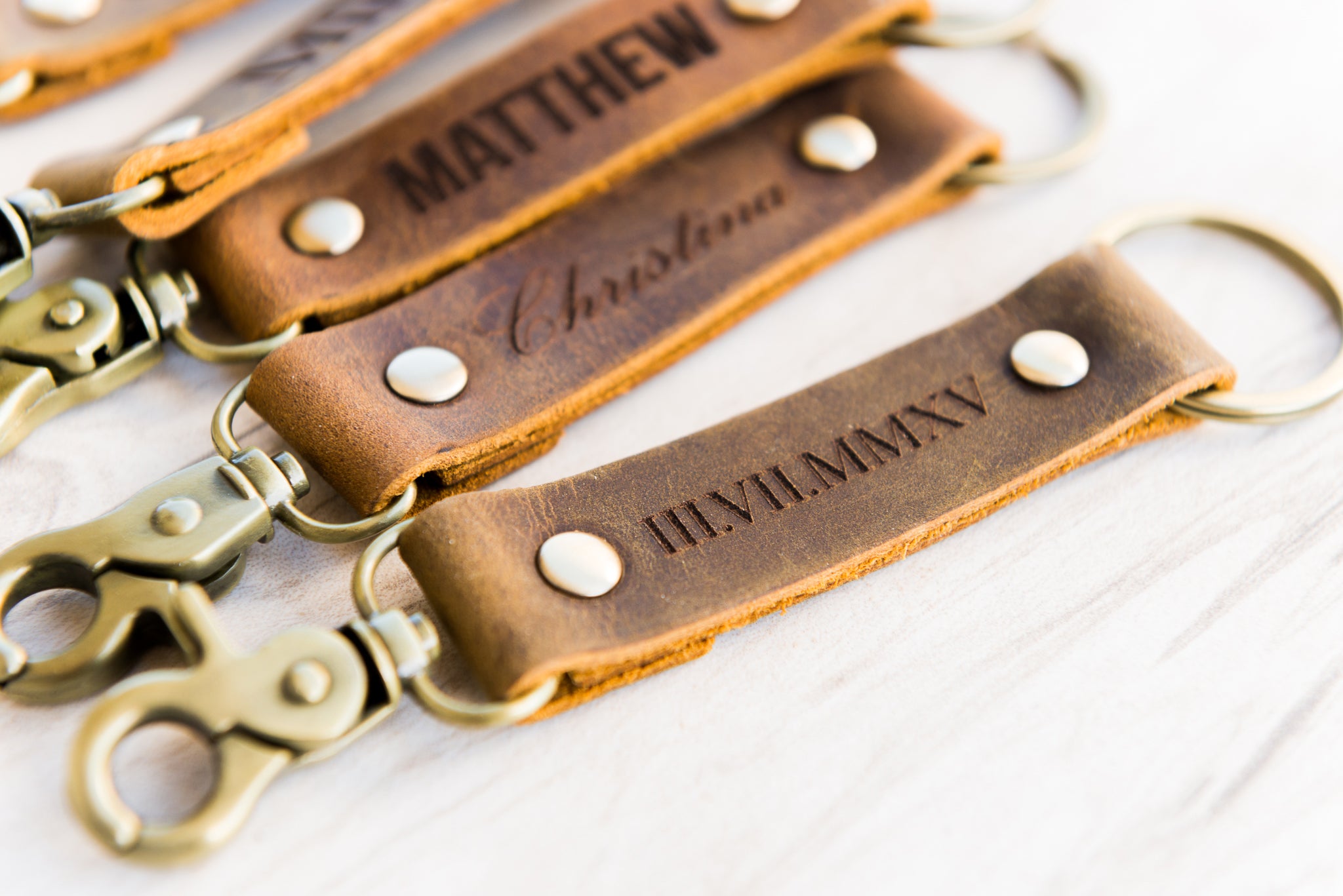 The St Augustine Personalized Leather Keychain