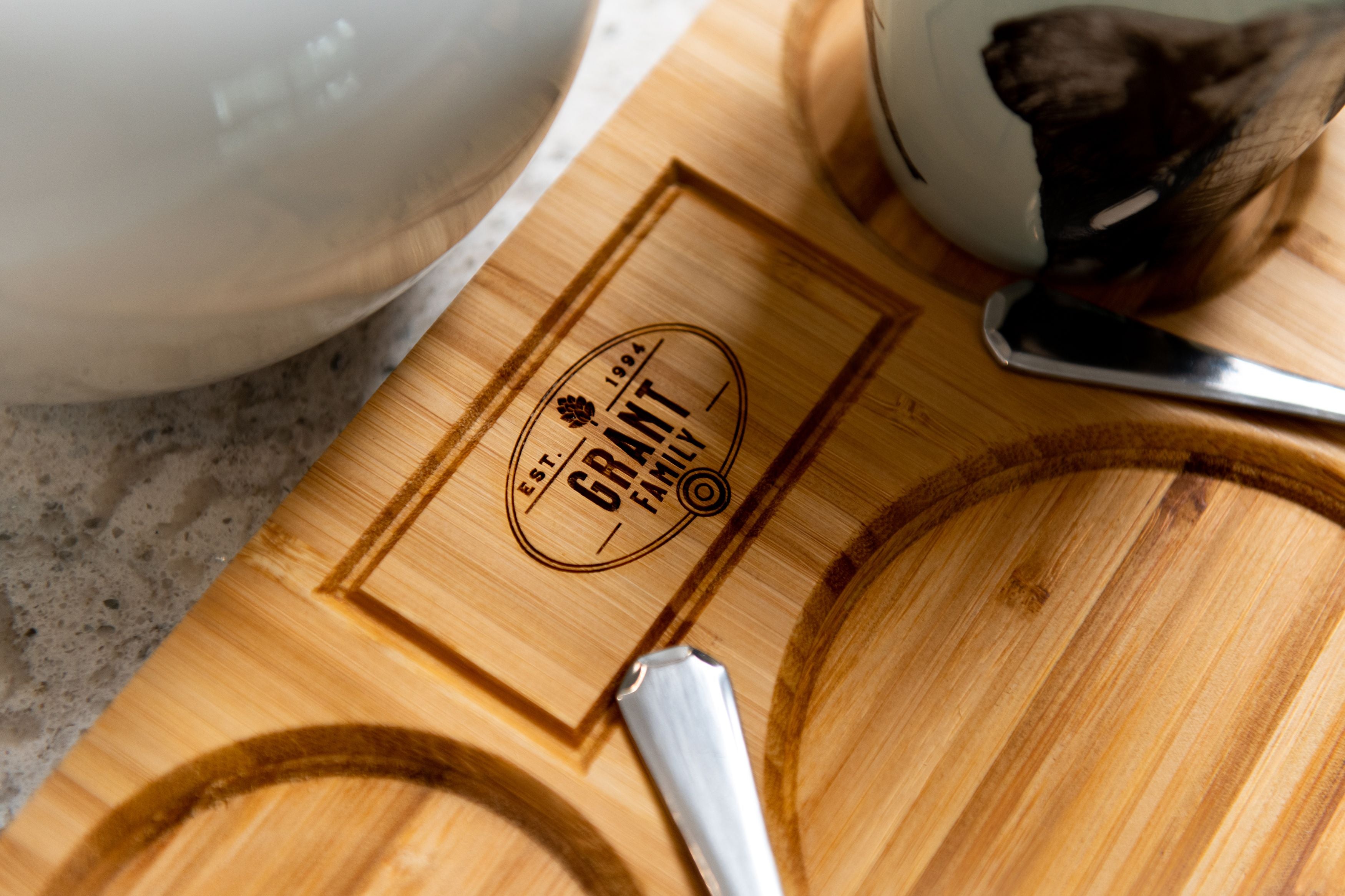 Tea for Two Custom Engraved Board