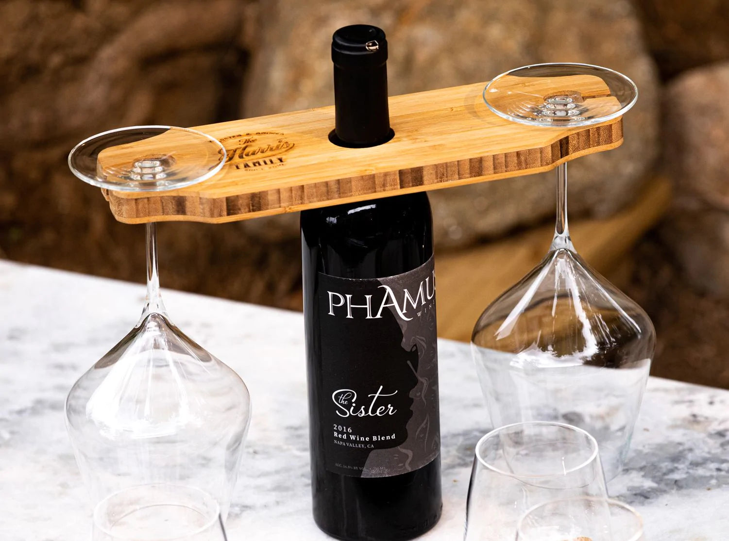 Personalized Two Glass Wine Caddy