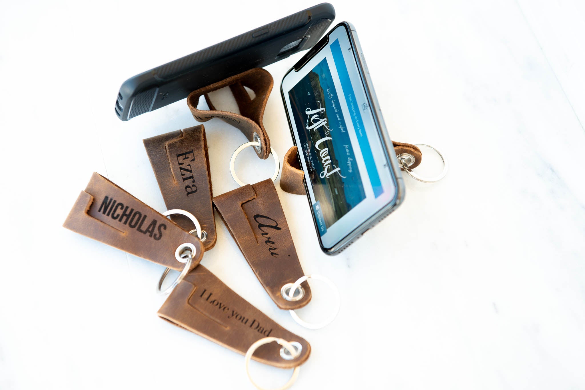 The YouTube Personalized Cell Phone Stand Leather Keychain