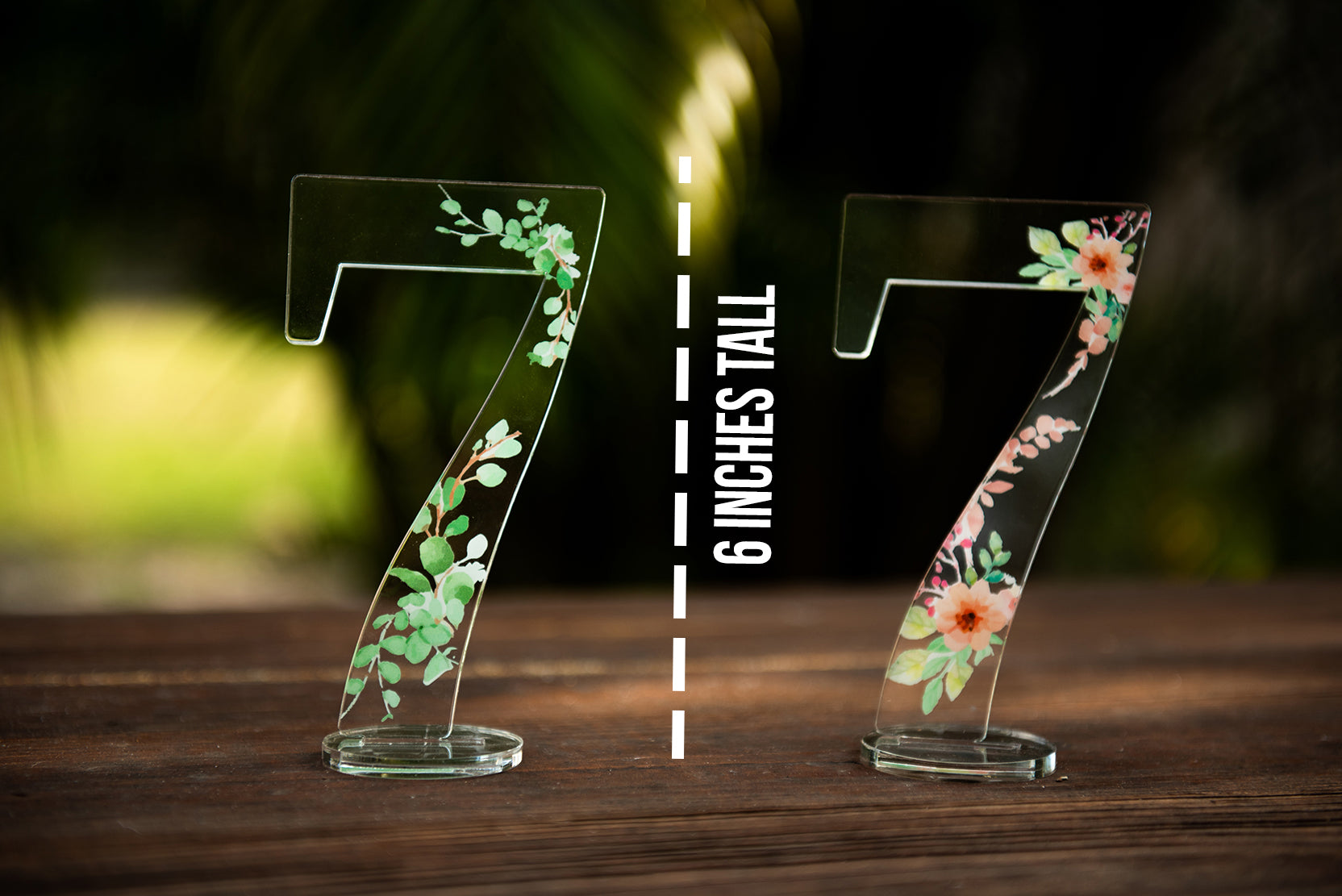 Acrylic Table Numbers - Floral and Vine