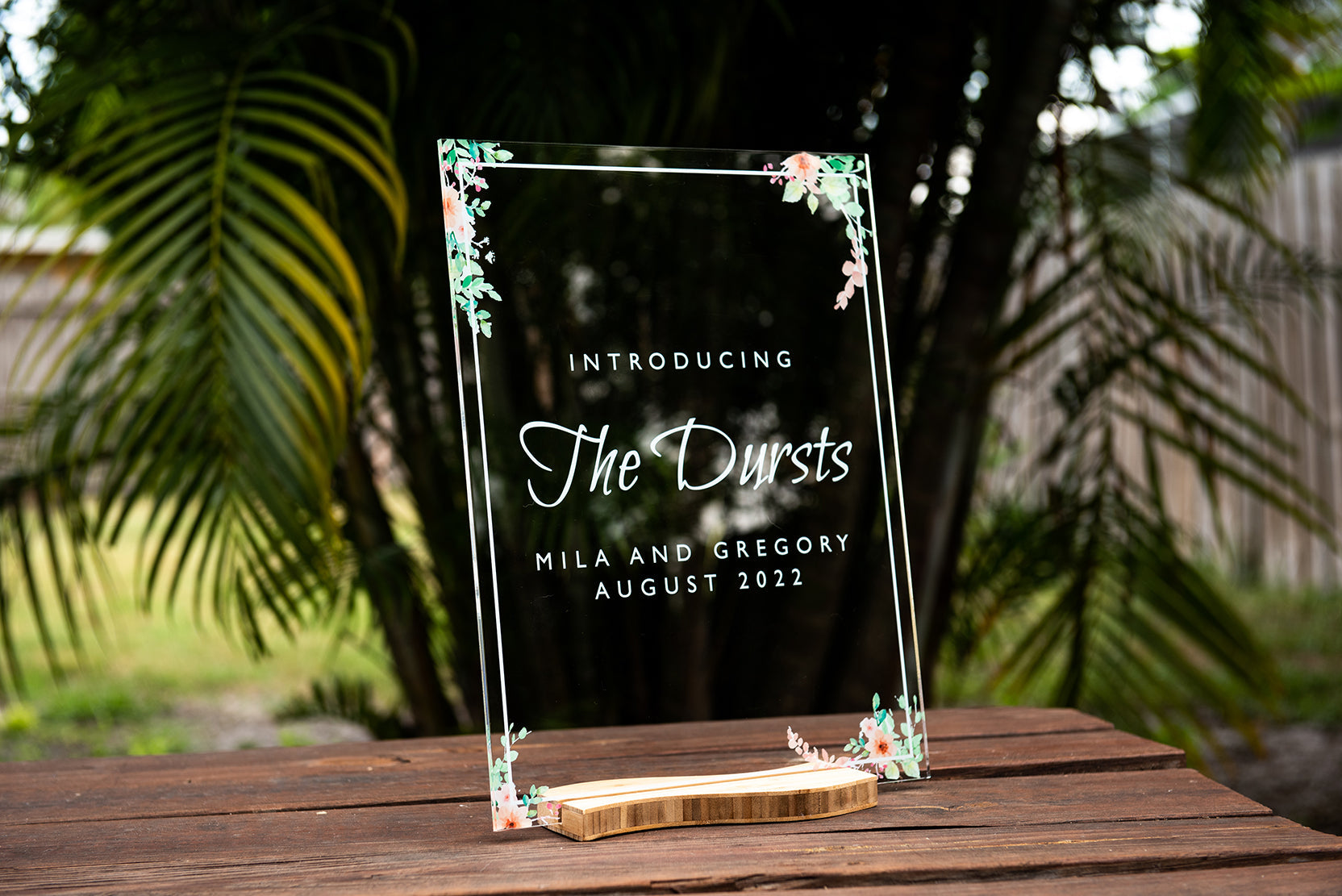 Acrylic Wedding Signs - Floral and Vine Artwork
