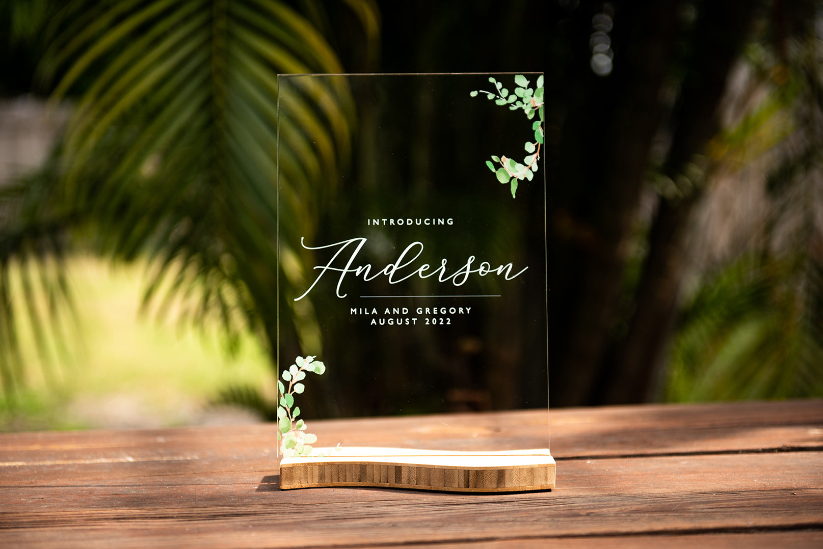Acrylic Wedding Signs - Floral and Vine Artwork