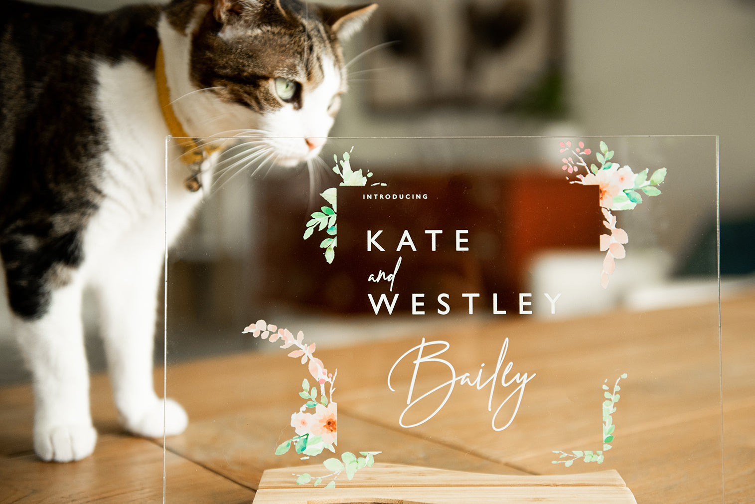 Acrylic Wedding Signs - Floral and Vine Artwork