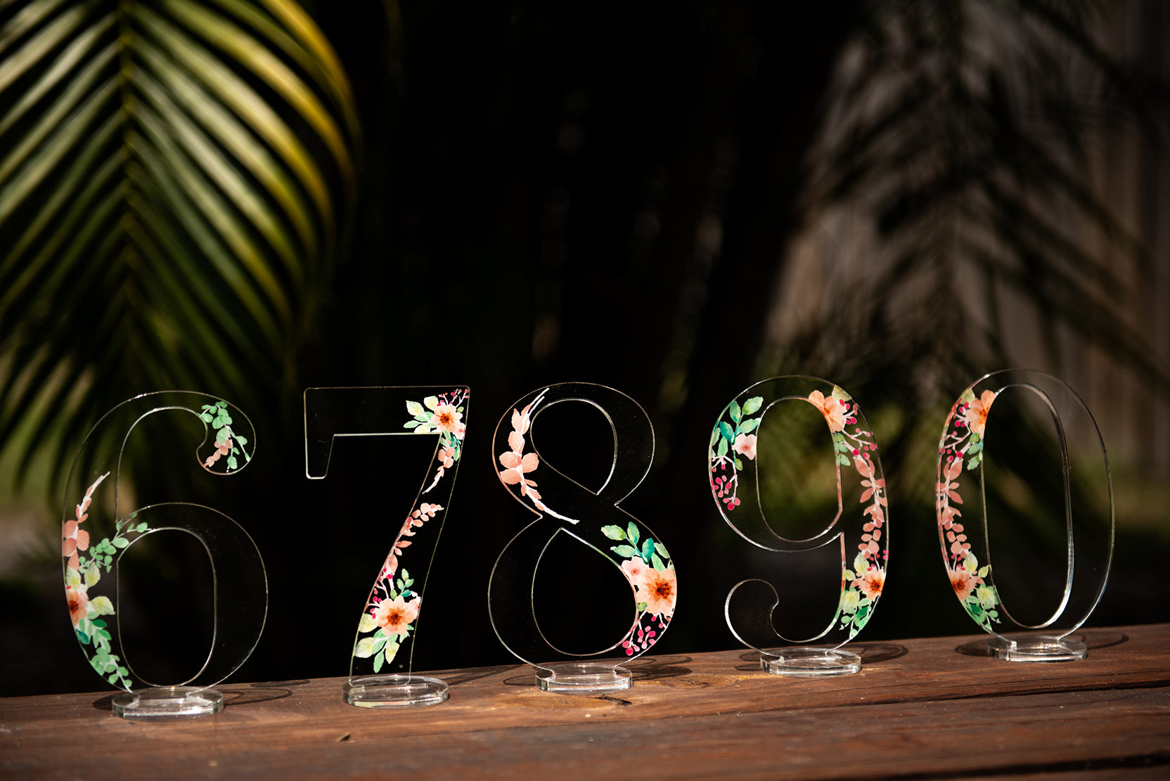 Acrylic Table Numbers - Floral and Vine