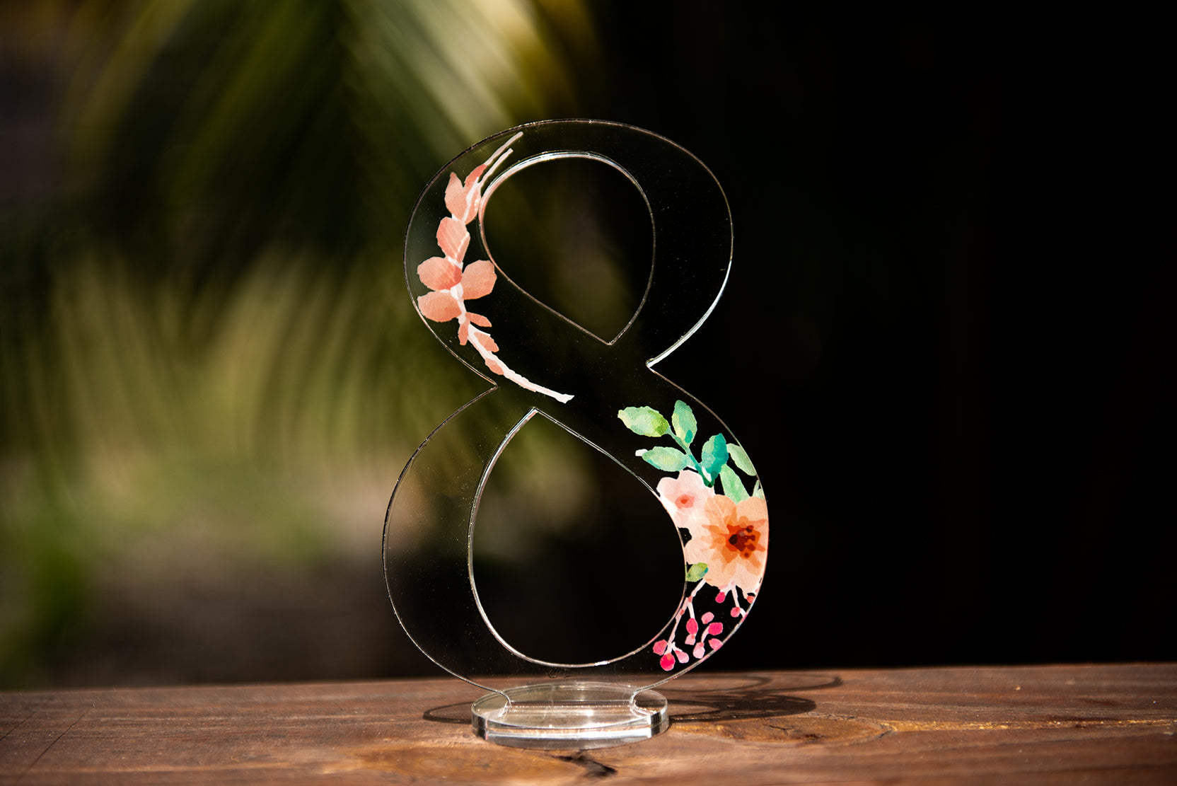 Acrylic Table Numbers - Floral and Vine