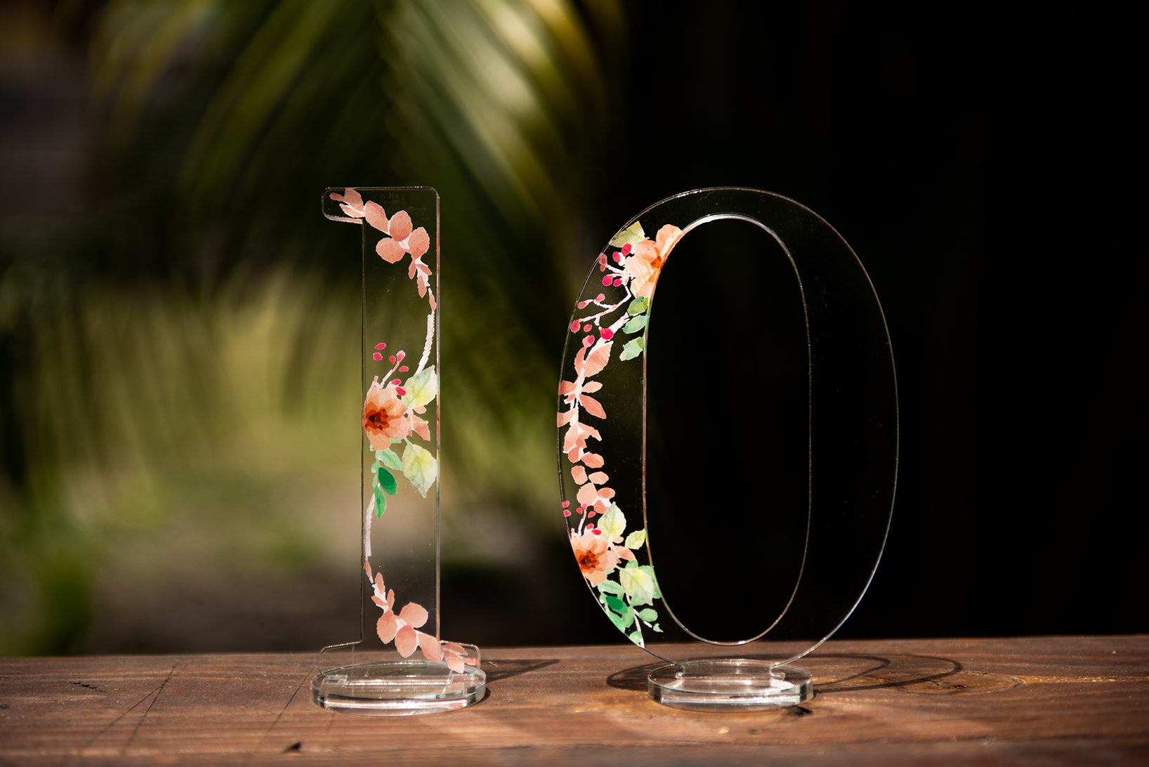 Acrylic Table Numbers - Floral and Vine