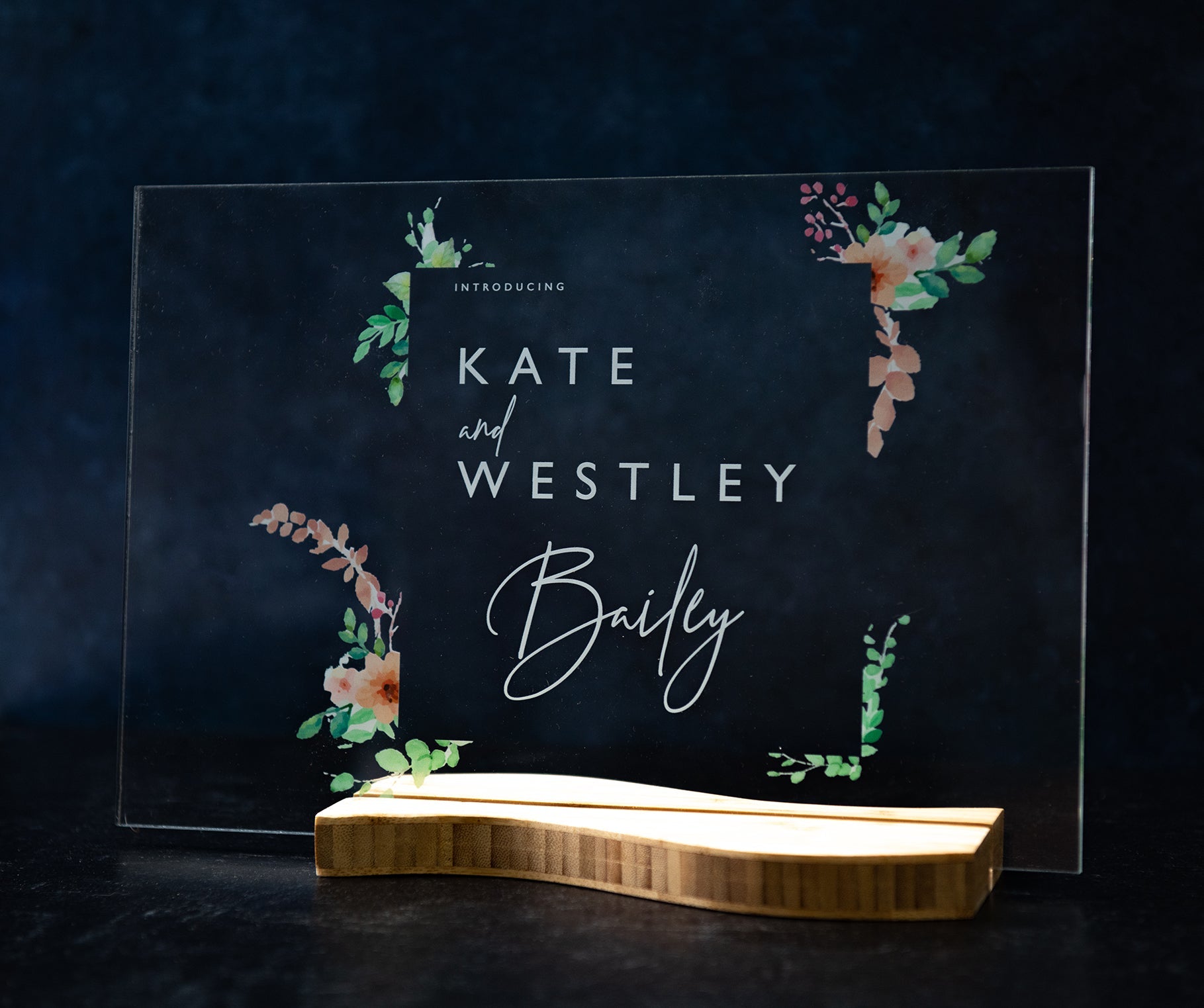 Acrylic Wedding Signs - Floral and Vine Artwork