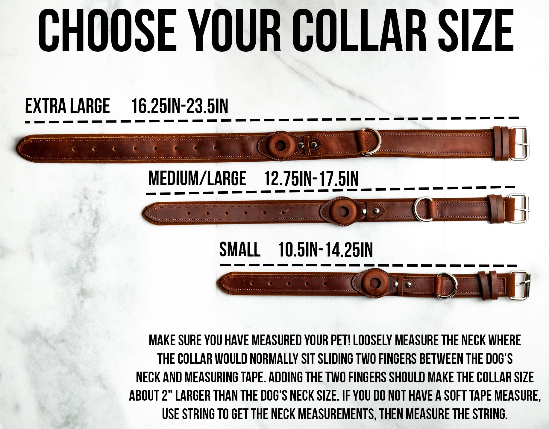 AirTag Distressed Leather Pet Collars