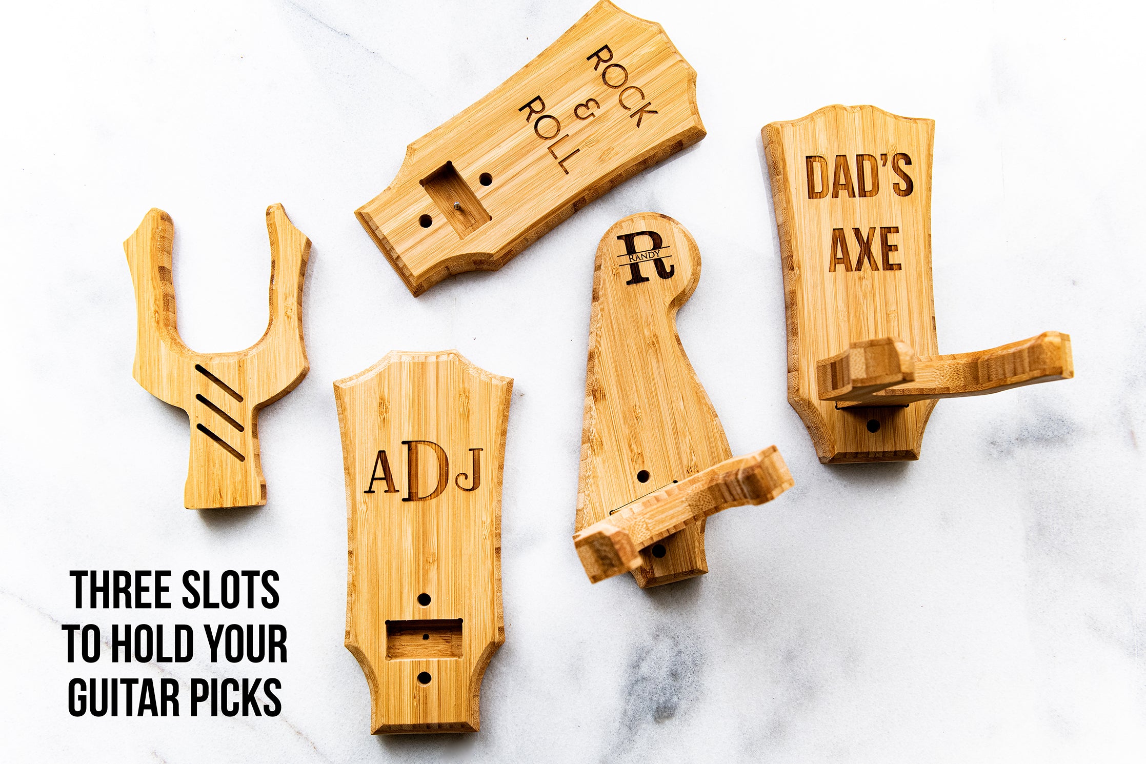 Personalized Wall Mount Custom Headstock Shapes in Espresso