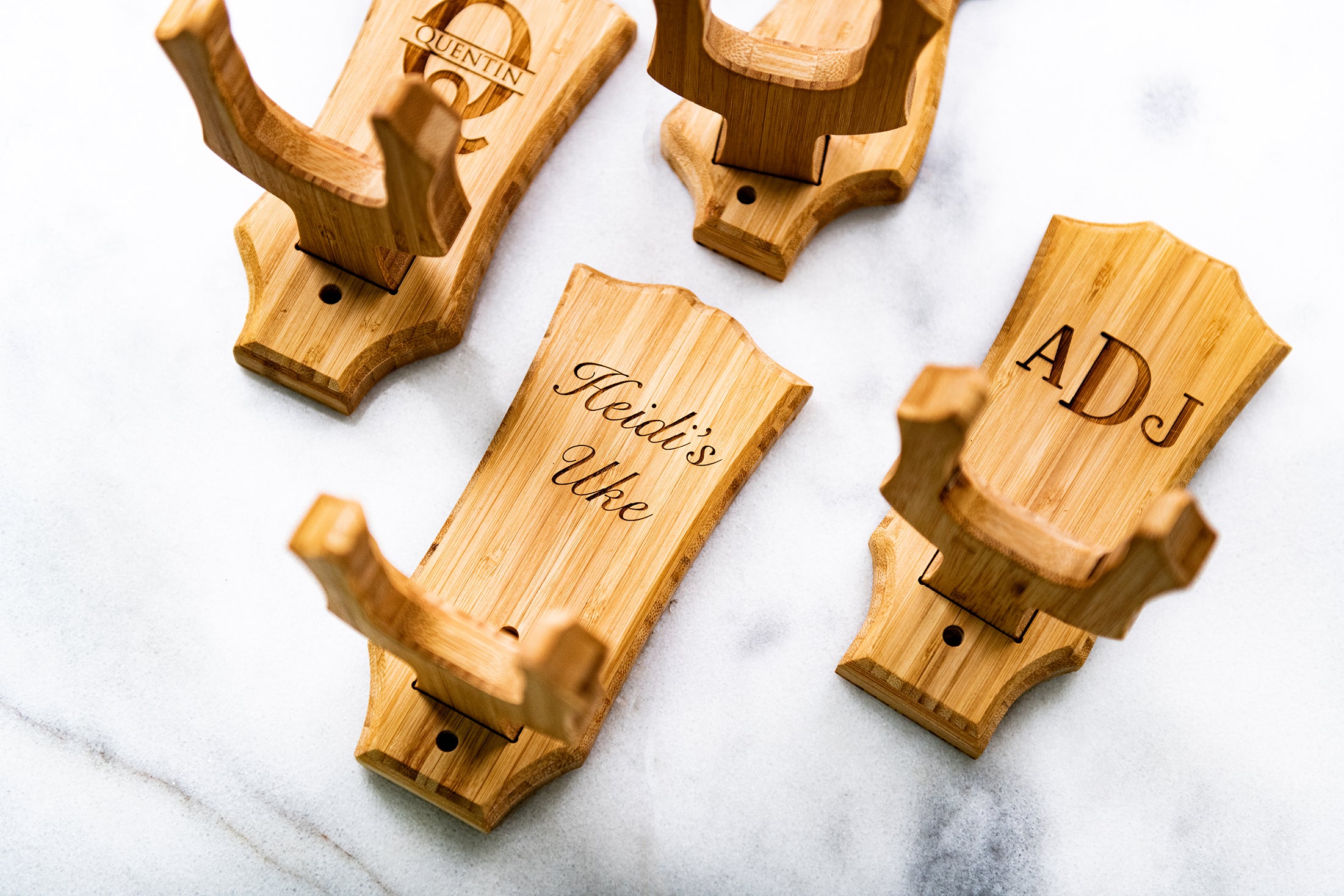 Personalized Wall Mount Custom Headstock Shapes in Espresso