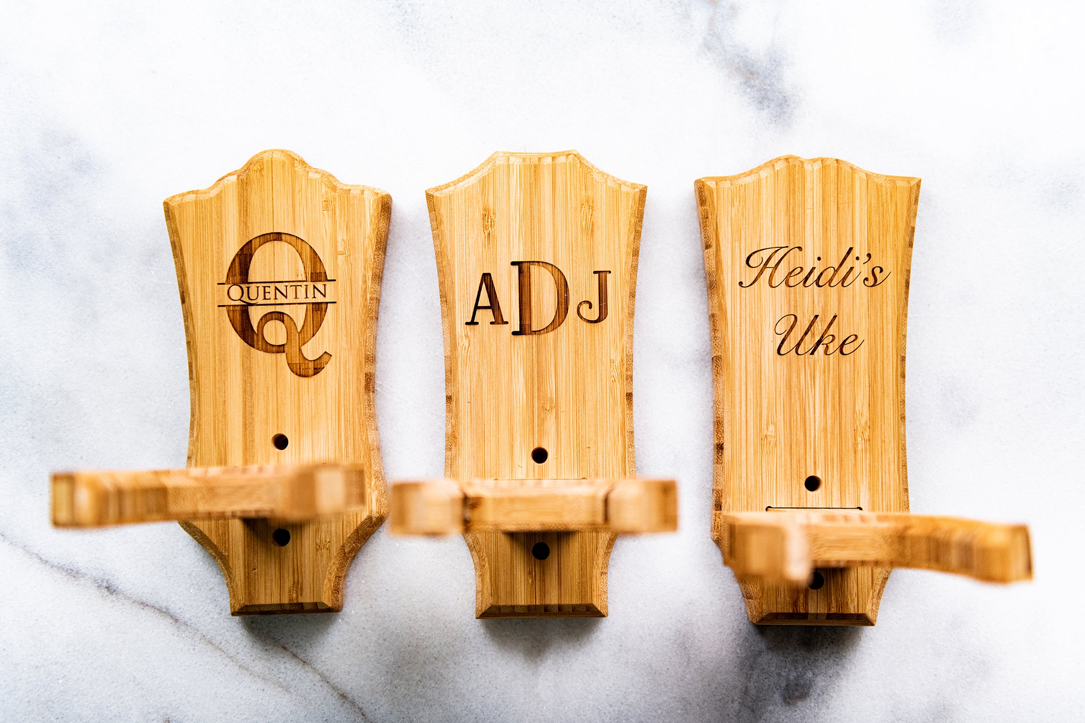 Personalized Wall Mount Custom Headstock Shapes in Espresso