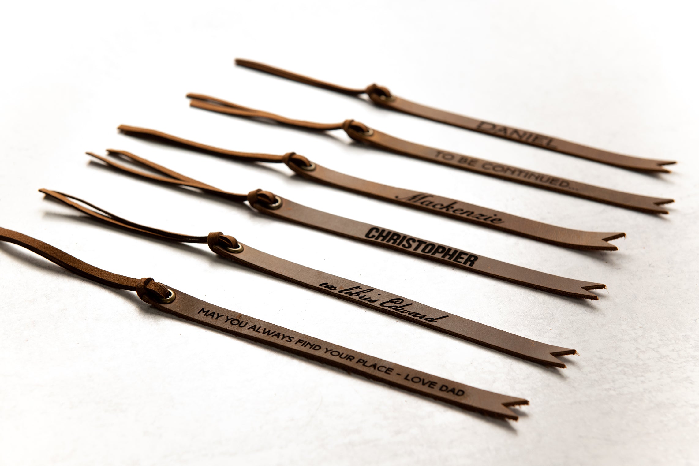 Personalized Leather Bookmark Engraved