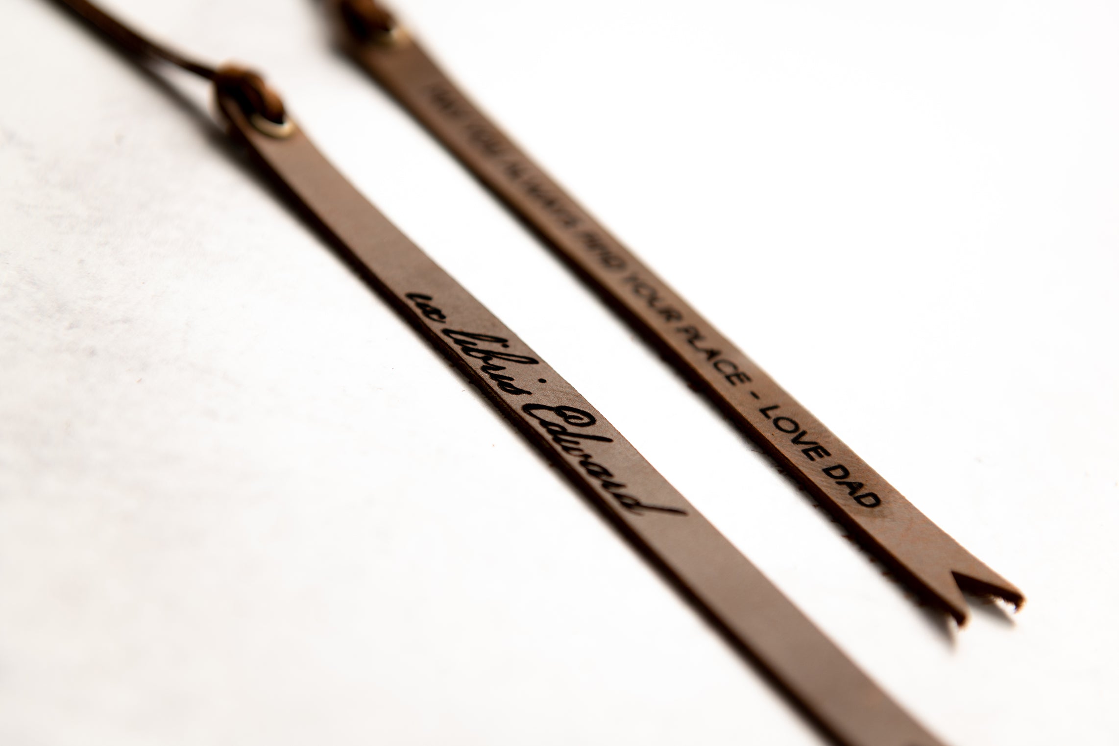 Personalized Leather Bookmark Engraved