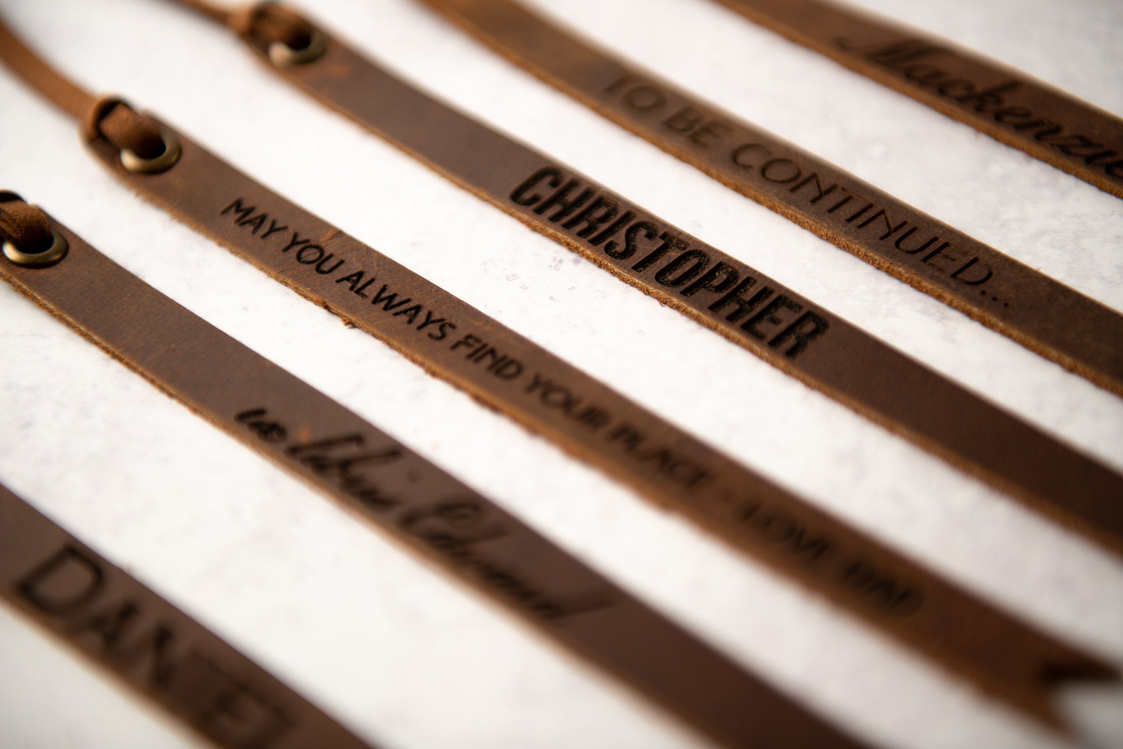 Personalized Leather Bookmark Engraved