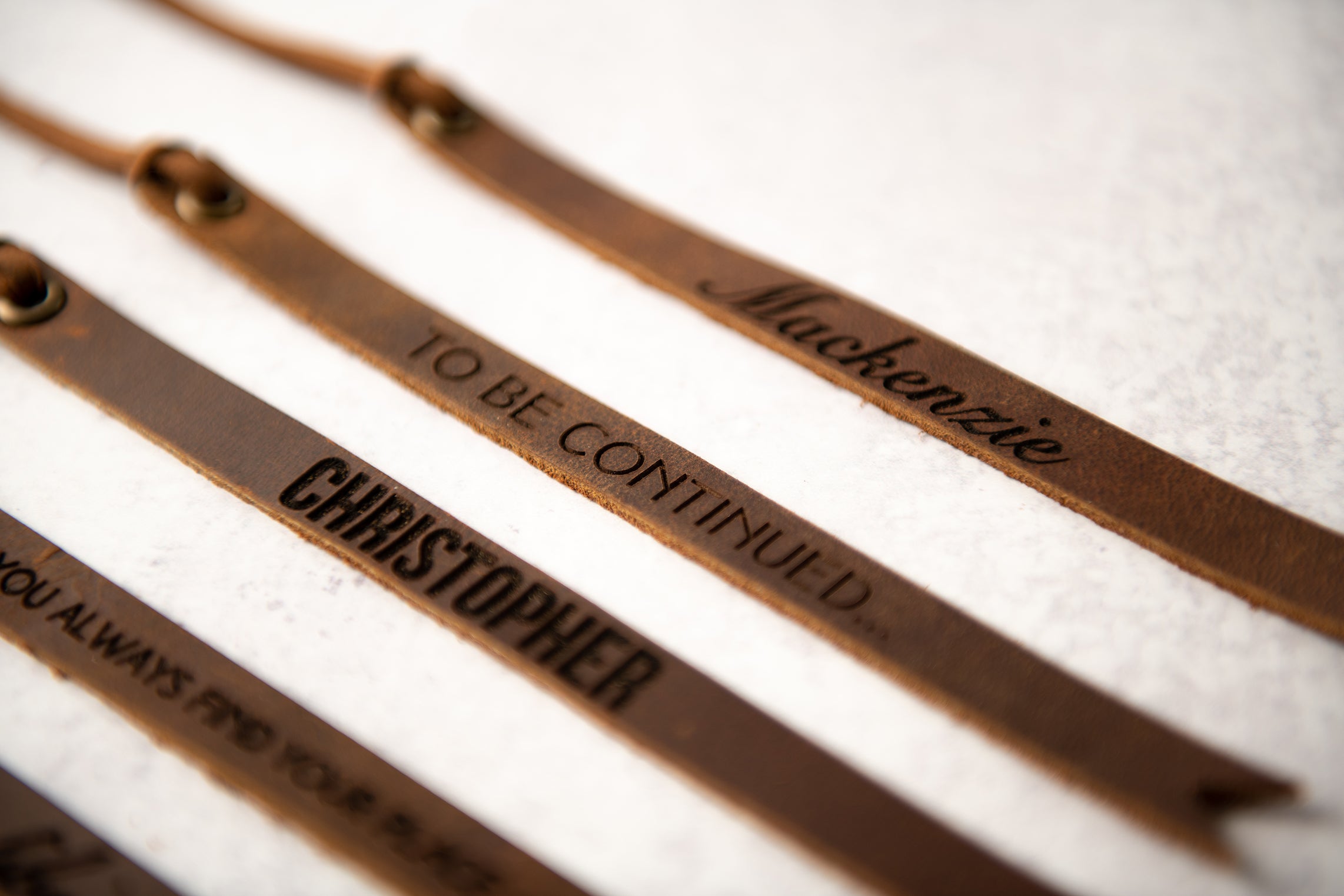 Personalized Leather Bookmark Engraved
