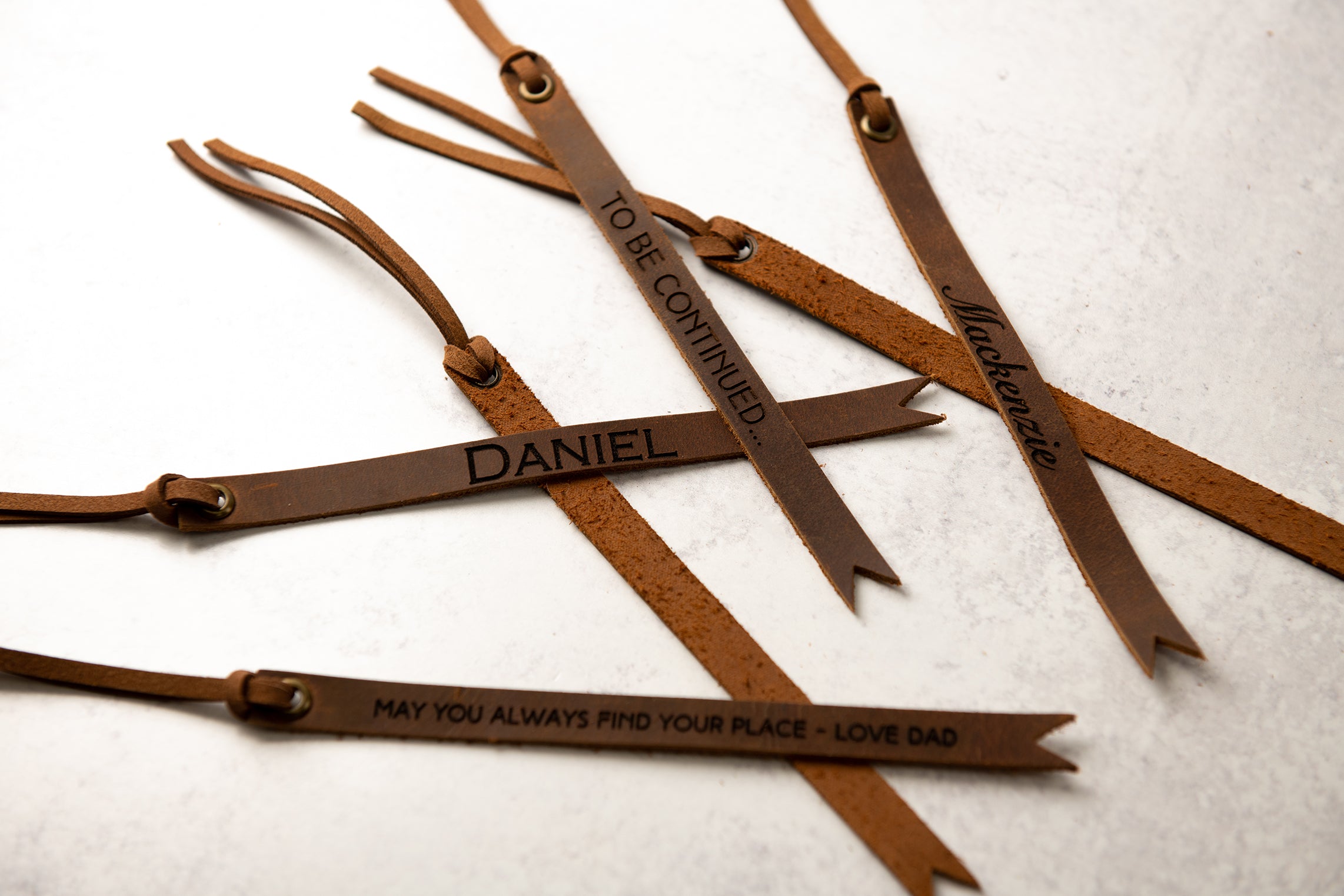 Personalized Leather Bookmark Engraved