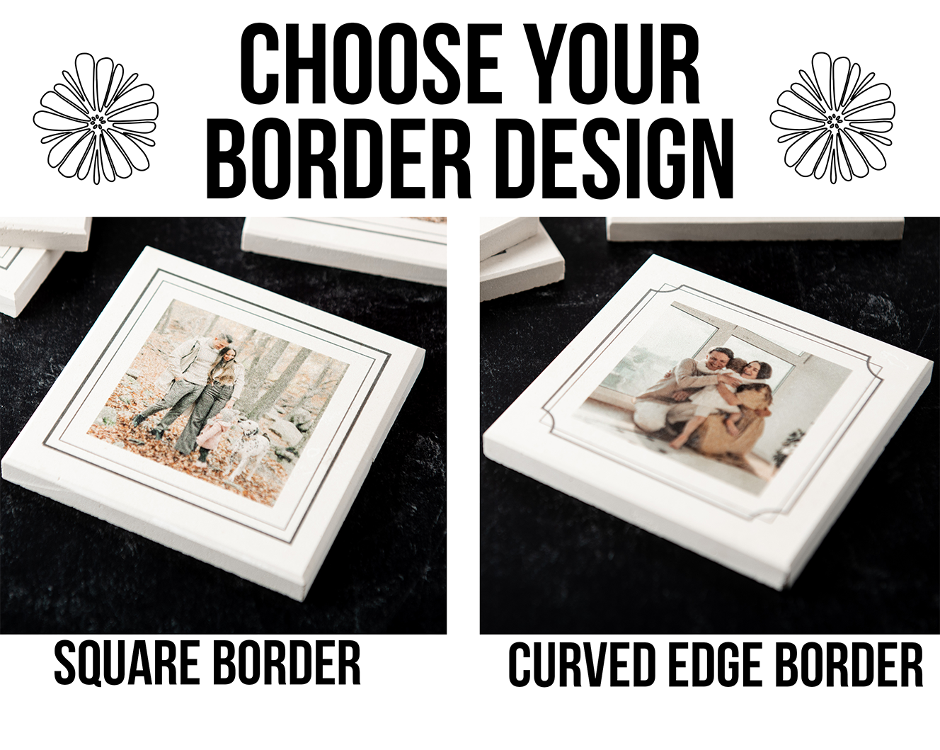 Custom Photo White Limestone Coasters