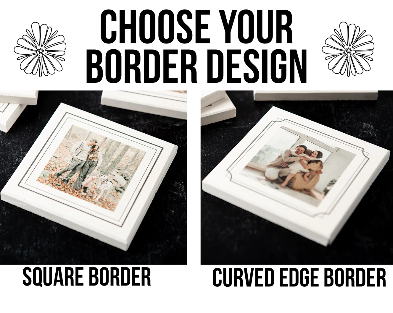 Custom Photo White Limestone Coasters
