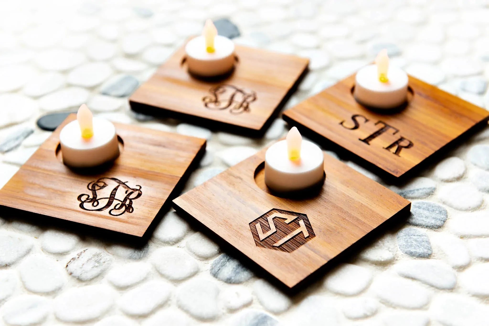 Personalized Engraved Tea Light Holders