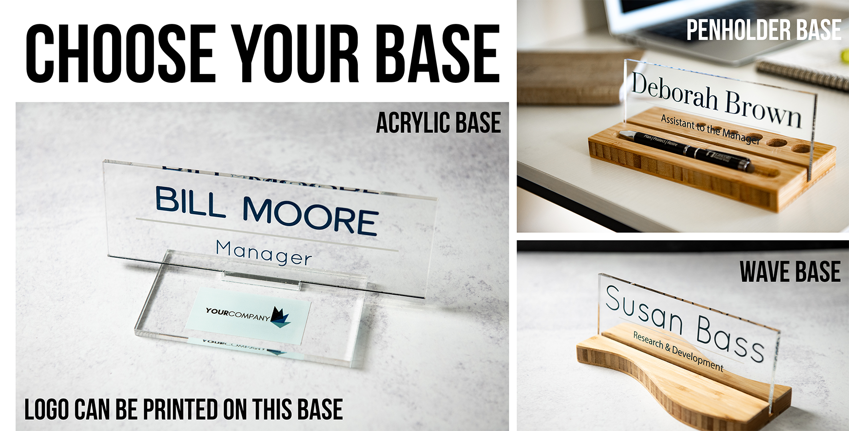 Acrylic Desk Name Plate - Personalized Custom Print