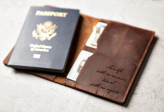 Personalized Leather Passport Cover