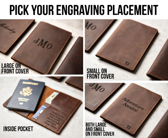 Personalized Leather Passport Cover