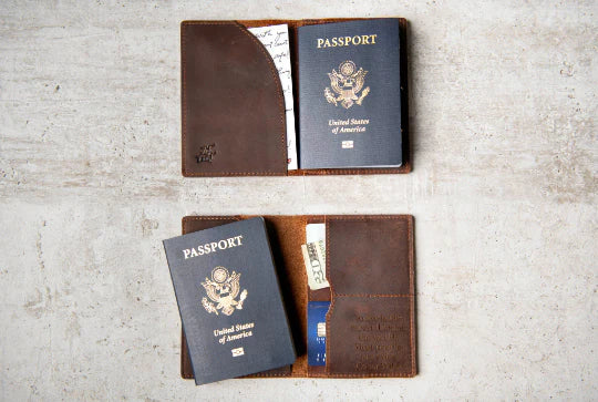 Personalized Leather Passport Cover