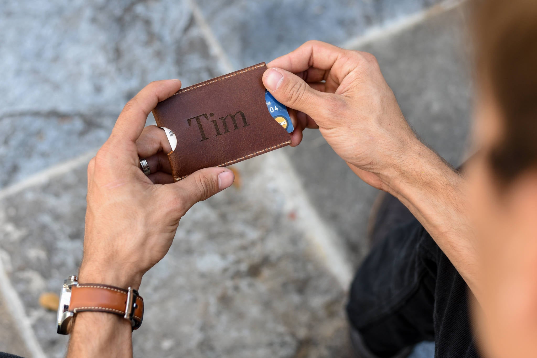 The Dunedin Personalized Leather Card Holder