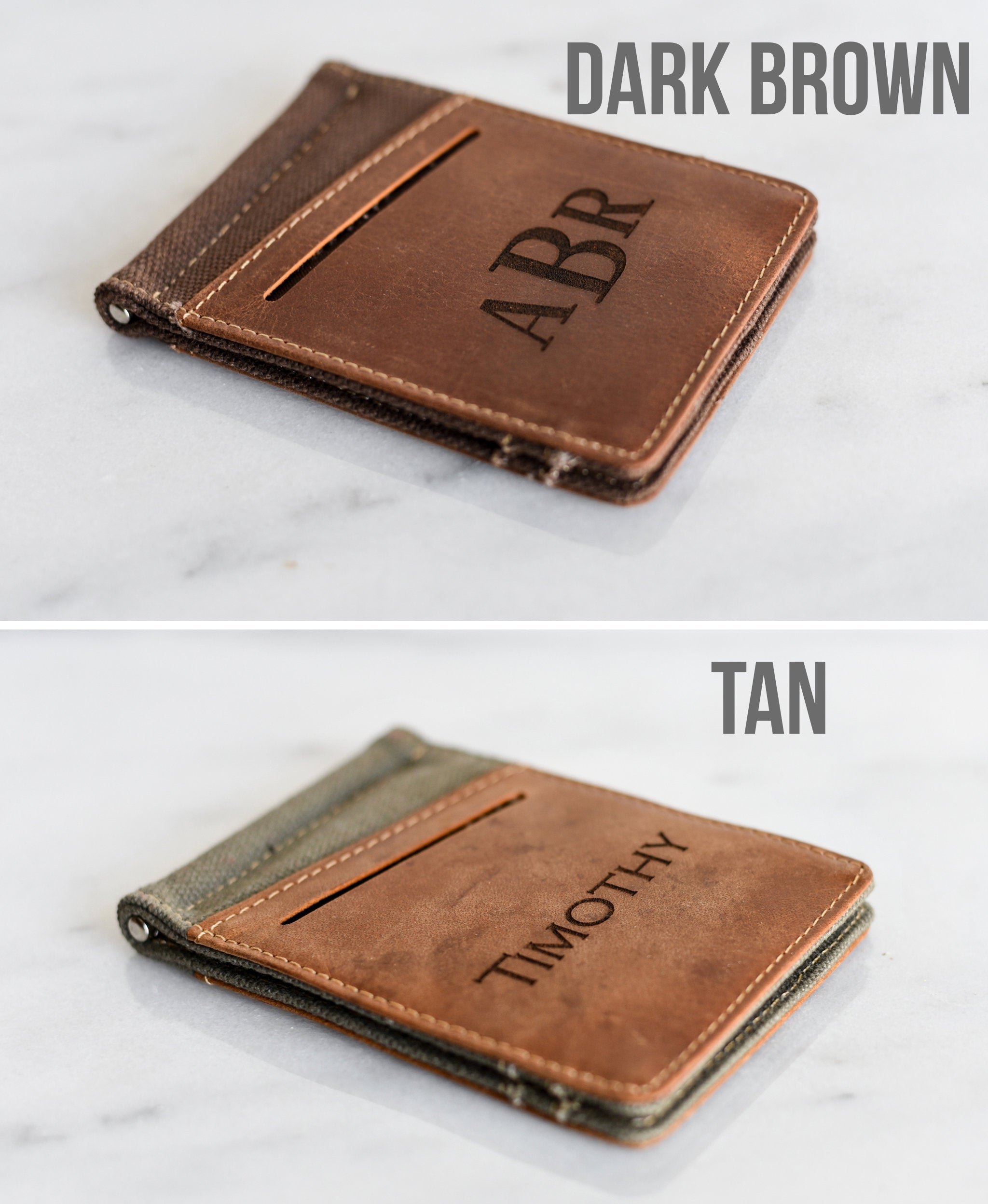 Personalized Leather Money Clip Wallet Slim Men Man Gift for Him Dad Father Boyfriend Guy Groomsman Best Man Handmade The Desoto Wallet