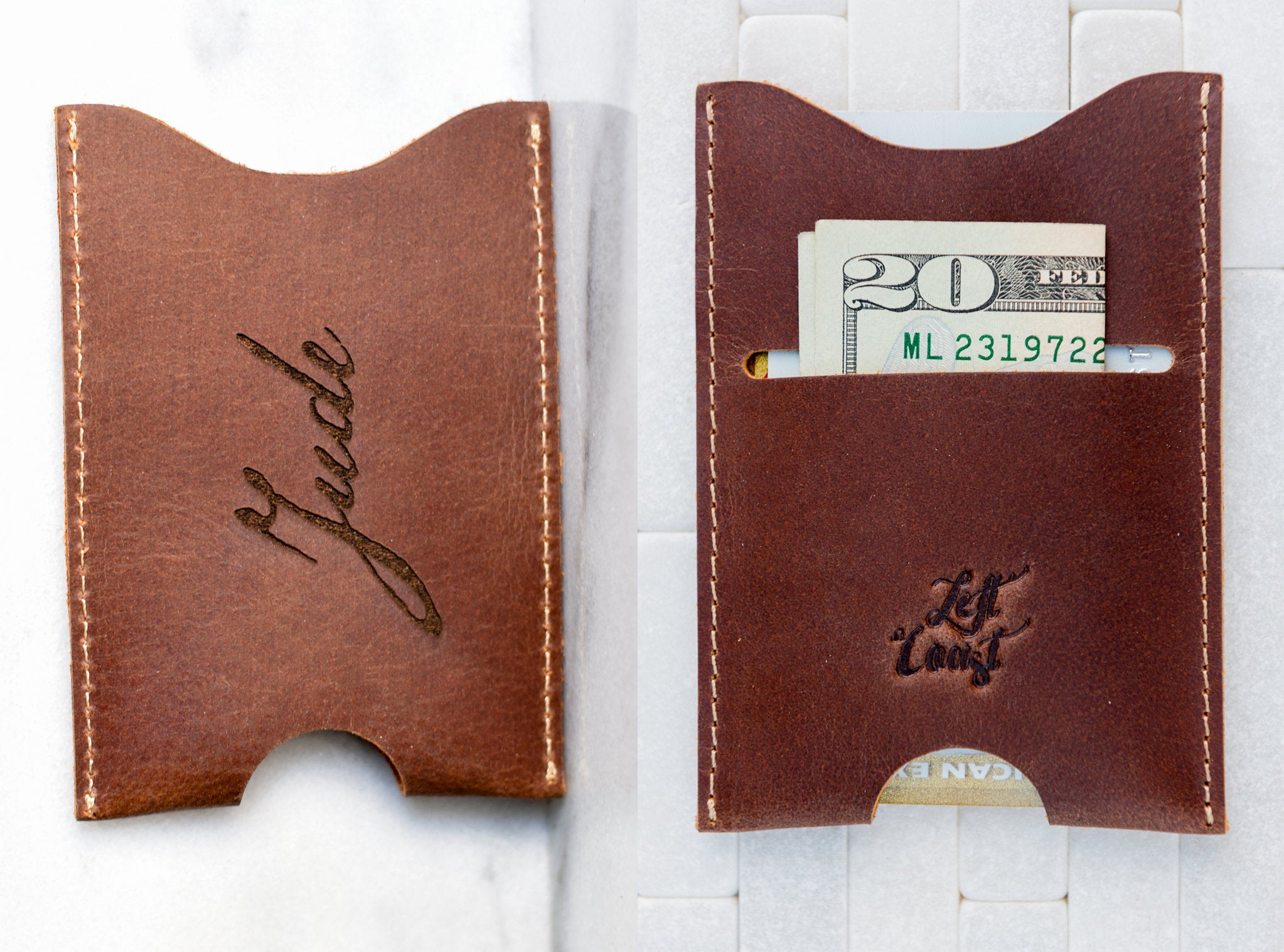 The Dunedin Personalized Leather Card Holder