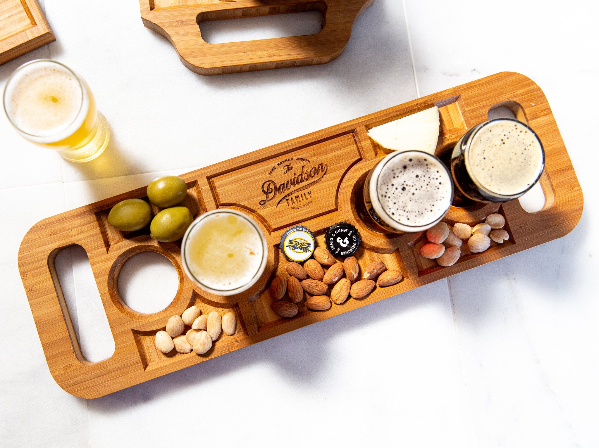 Personalized Beer Flights and Charcuterie Planks - 4 Styles and Gift Sets Available