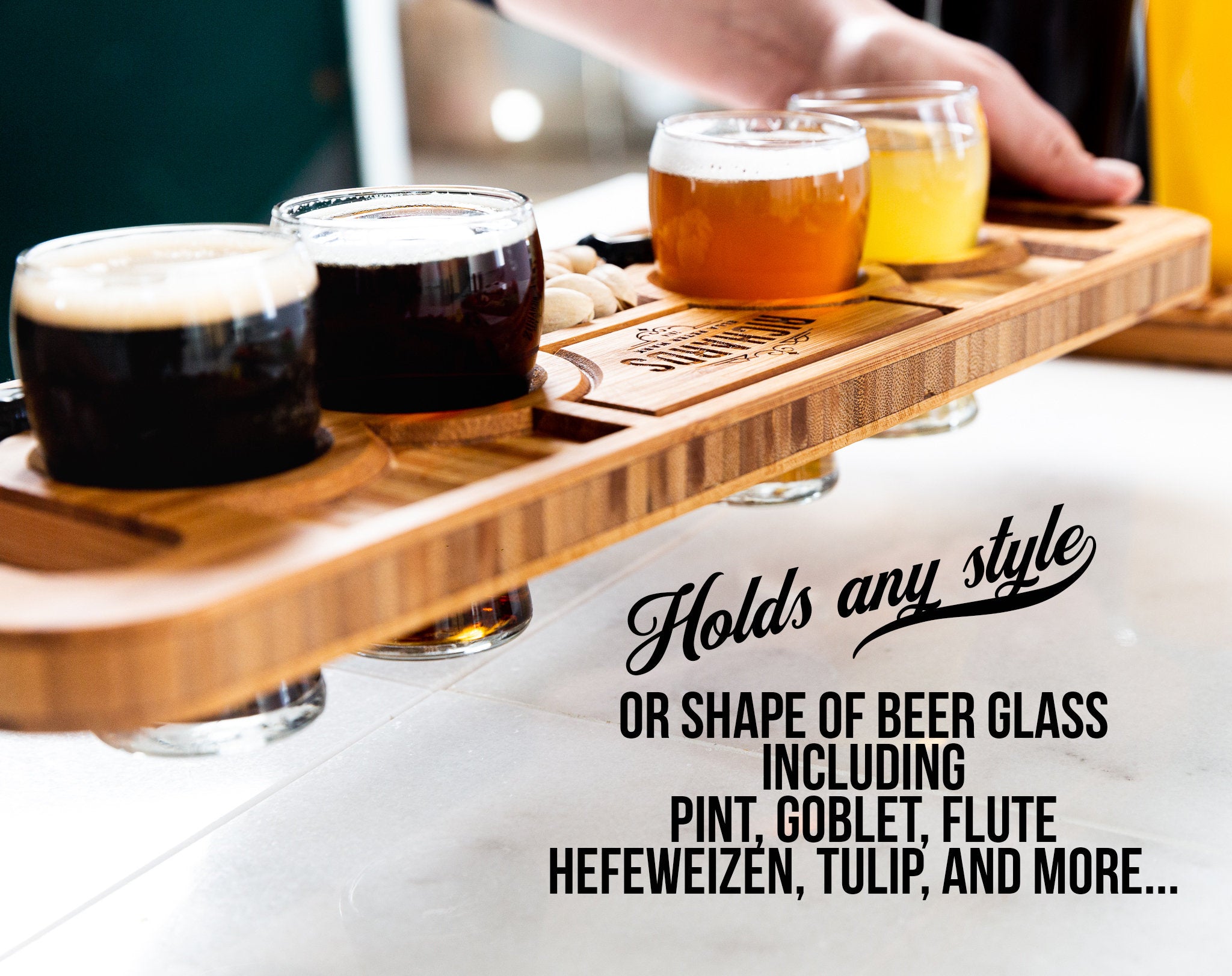 Personalized Beer Flights and Charcuterie Planks - 4 Styles and Gift Sets Available