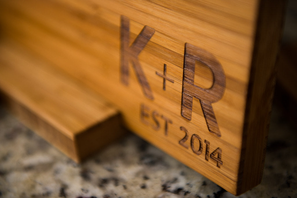Personalized Cutting Board Wedding Anniversary Family Name Engraved Monogram Initials Custom