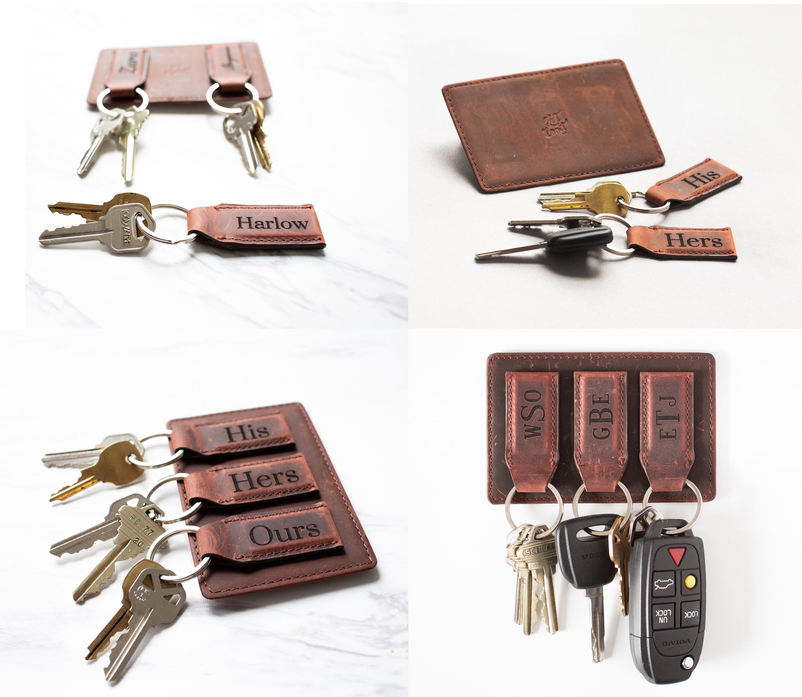 Personalized Wall Mounted Magnetic Leather Keychain - The Key West