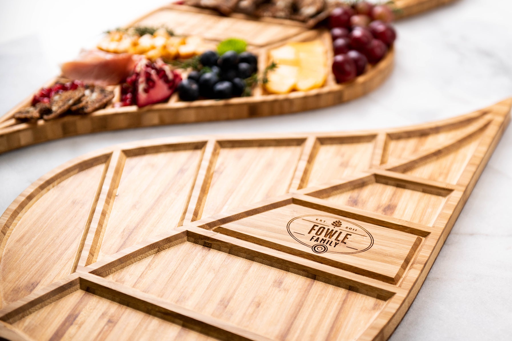 Personalized Leaf Charcuterie Serving Tray